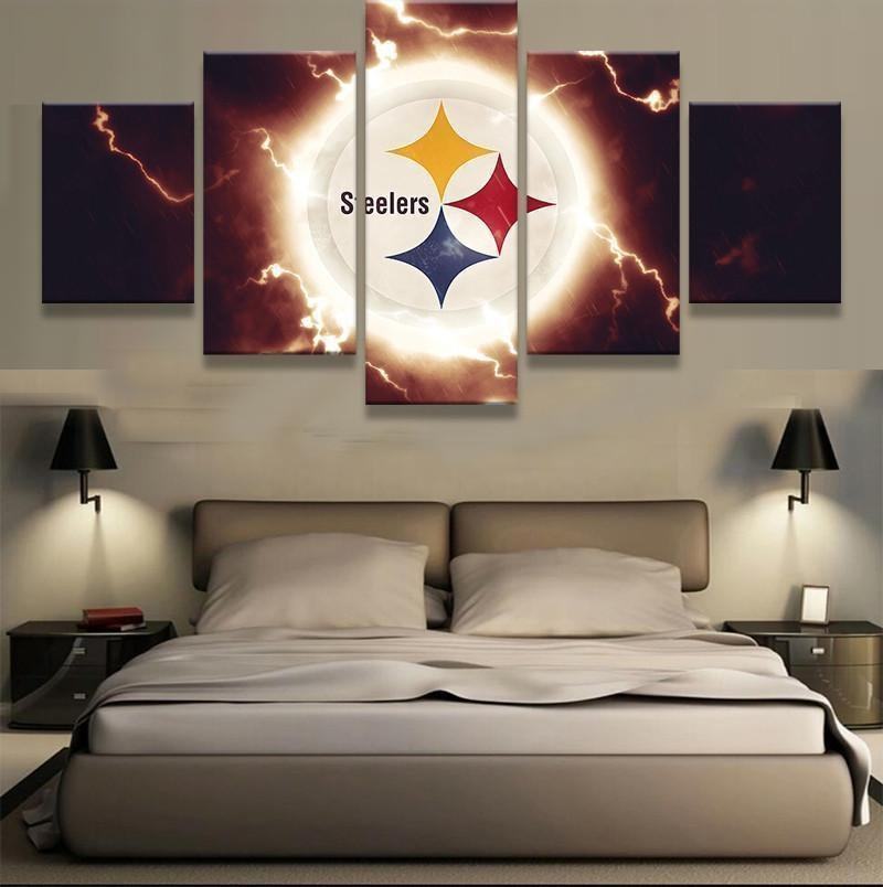 Pittsburgh Steelers Thunder Logo Football Leinwandbilder Kunstdrucke  