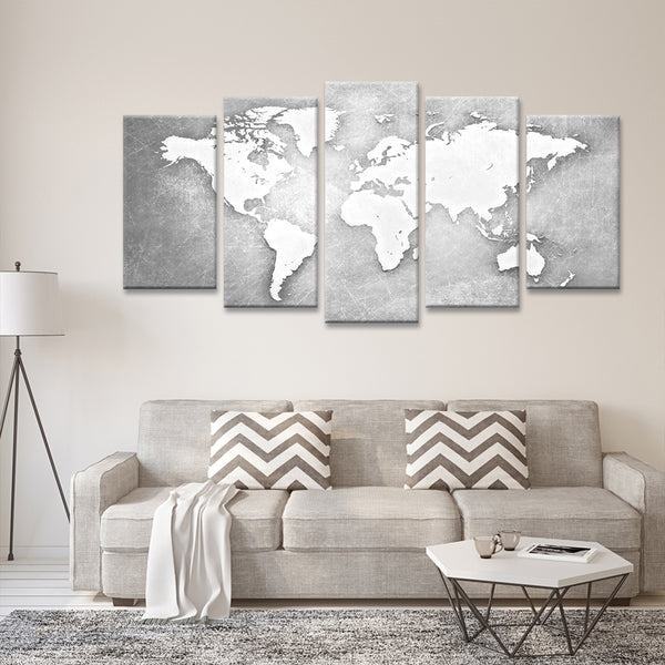 Platin-weltkarte Leinwandbilder Kunstdrucke Rahmen