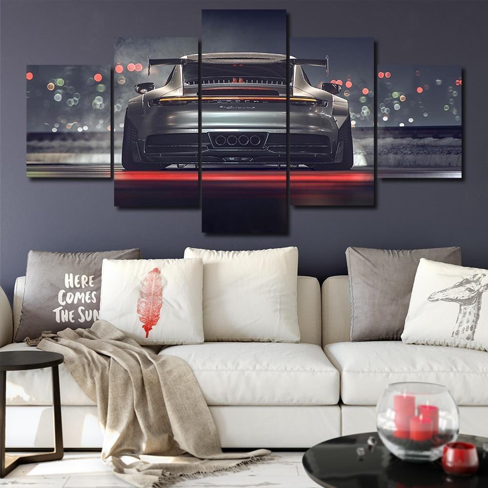Porsche 911 Gt Black Car Leinwandbilder Kunstdrucke