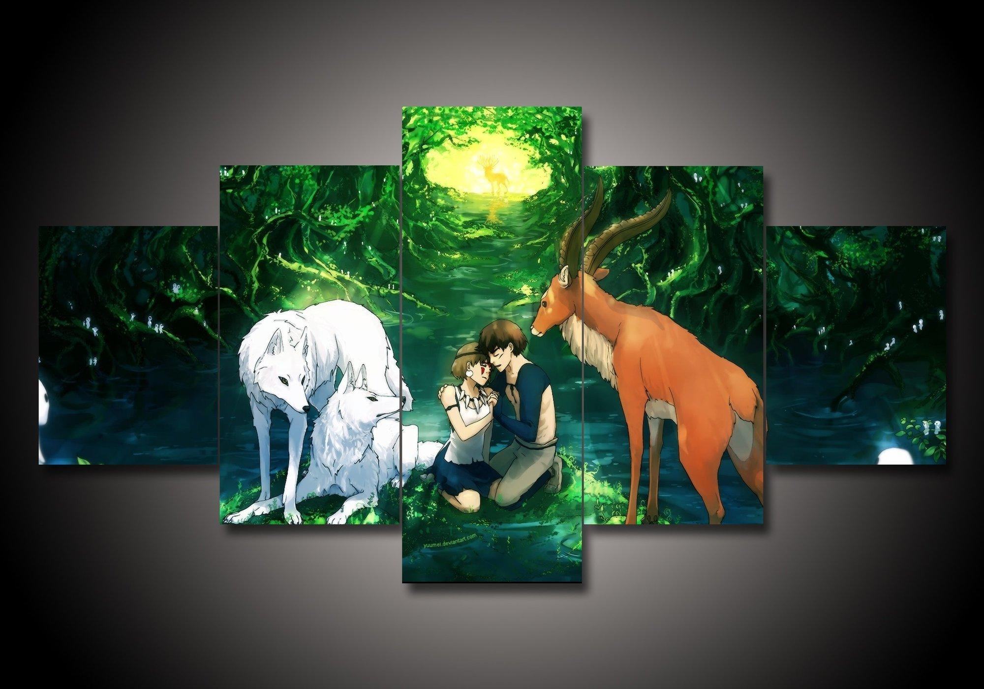 Princess Mononoke 1 Anime Leinwandbilder Kunstdrucke Rahmen
