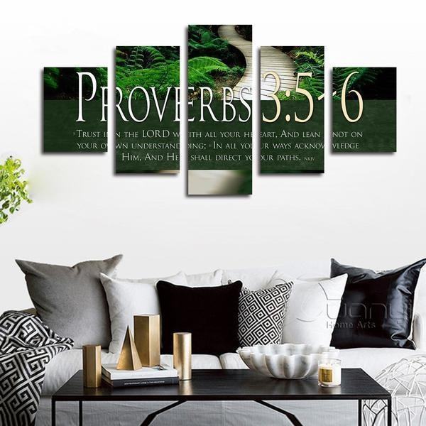 Proverbs 35 #2 Trust In The Lord With All Your Heart Bible Verse On Multi Nature Leinwandbilder Kunstdrucke  