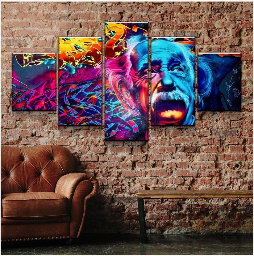 Psychedelischer Einstein Leinwandbilder Kunstdrucke Rahmen