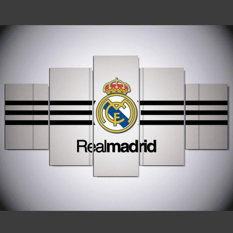 Real Madrid Modern Logo 2 Soccer Leinwandbilder Kunstdrucke Rahmen