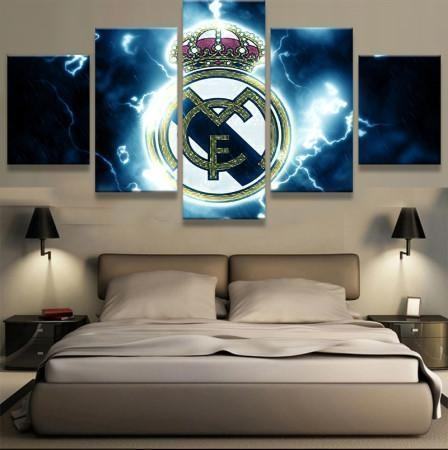 Real Madrid Thunder Logo Soccer Leinwandbilder Kunstdrucke  