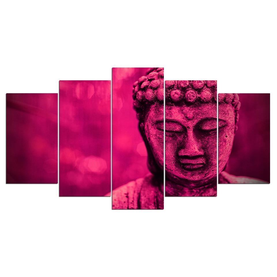 Red Buddha Statue Religion Leinwandbilder Kunstdrucke Rahmen