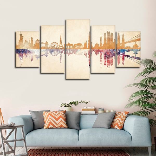 Reflexion Der Wahrzeichen Der Welt Leinwandbilder Kunstdrucke Rahmen