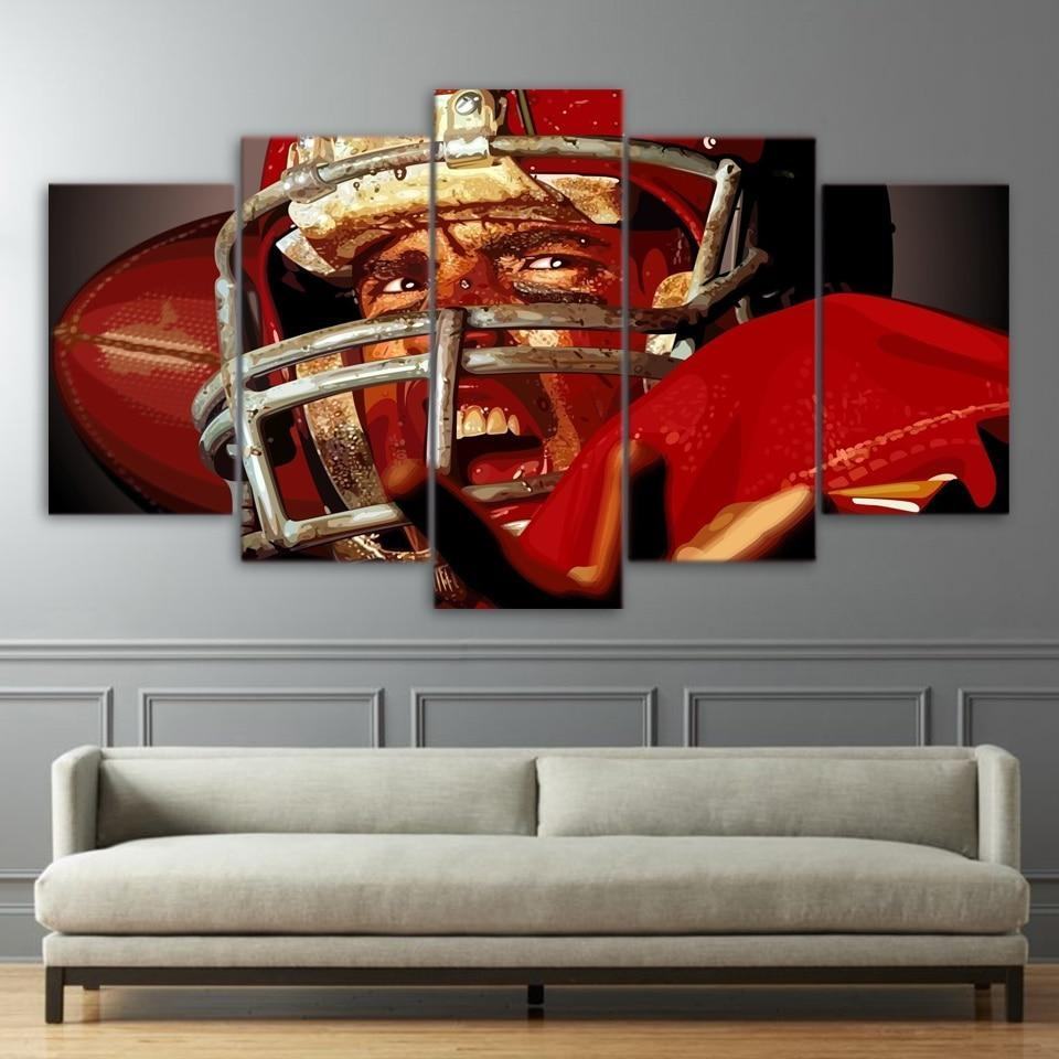 Retro Football Helm – Klassisches Leinwandbild für Football-Liebhaber