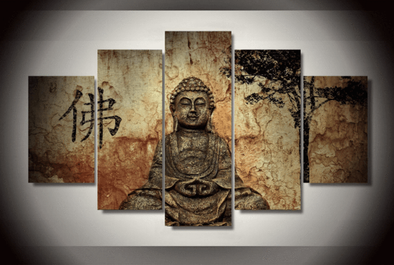 Retro Zen Buddha Abstract Religion Leinwandbilder Kunstdrucke Rahmen