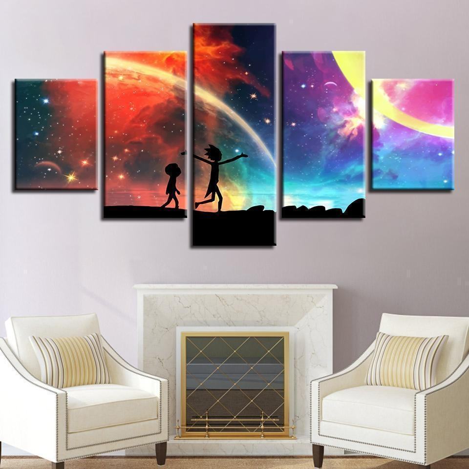 Rick And Morty 5 Cartoon Leinwandbilder Kunstdrucke Rahmen