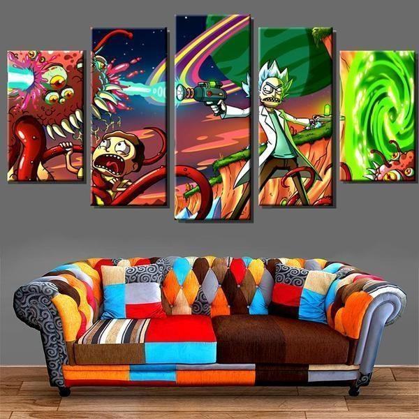 Rick And Morty Inspired 5 Karikatur Leinwandbilder Kunstdrucke Rahmen