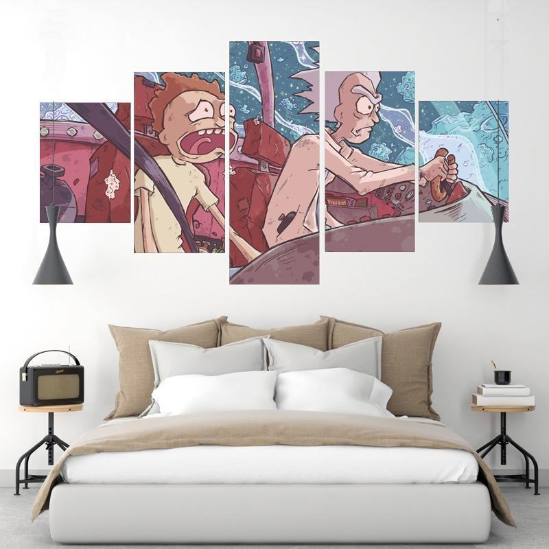 Rick And Morty Roughly Sailing Karikatur Leinwandbilder Kunstdrucke Rahmen