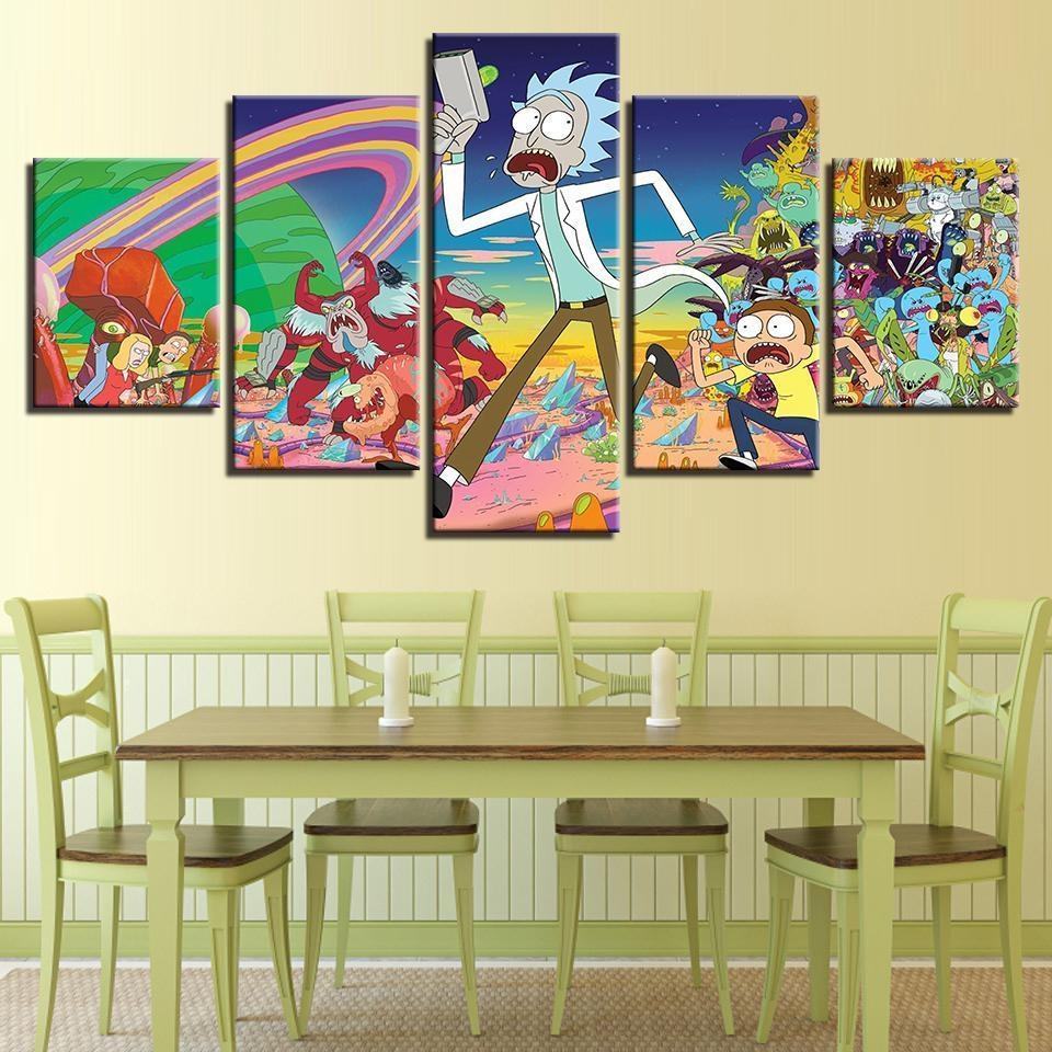 Rick And Morty Running Man Karikatur Leinwandbilder Kunstdrucke Rahmen