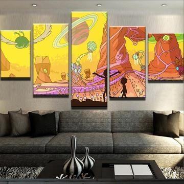Rick And Morty Space Karikatur Animation Karikatur Leinwandbilder Kunstdrucke Rahmen