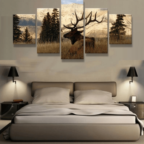 Rocky Mountain Bull Elk Animal Leinwandbilder Kunstdrucke   