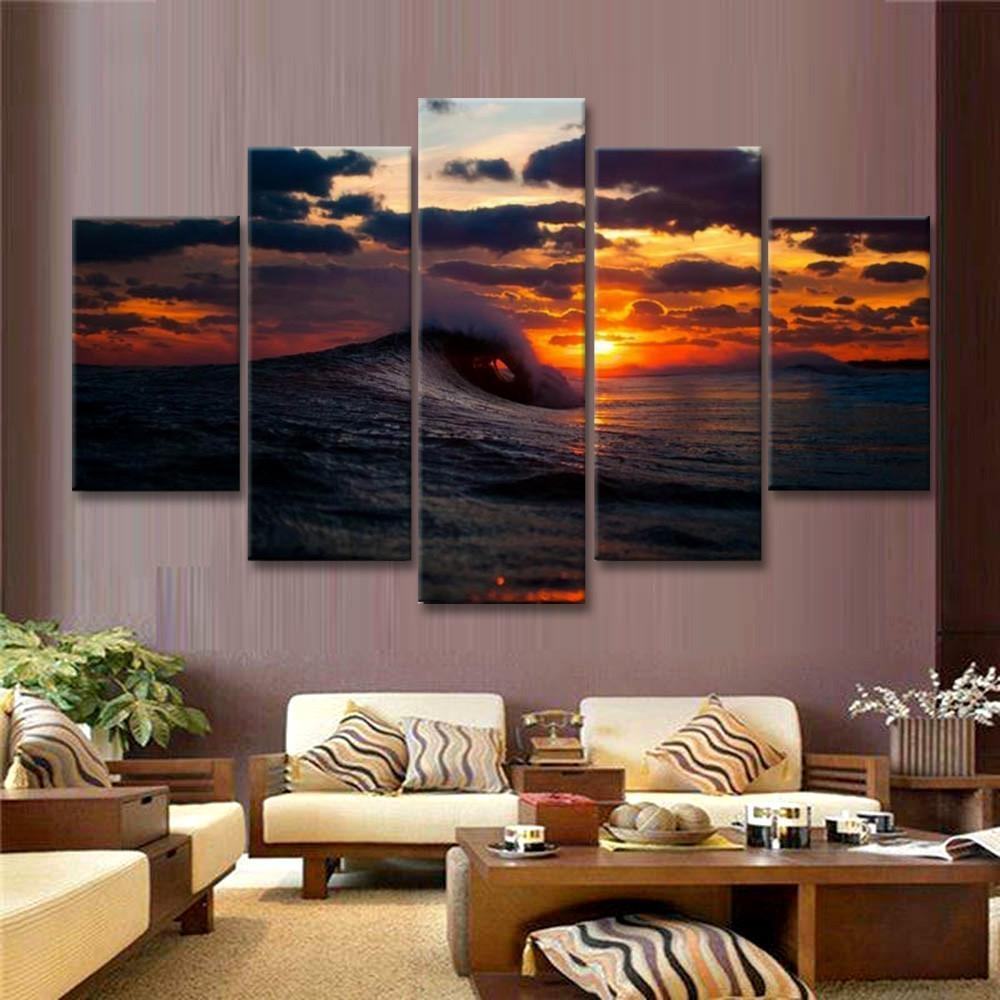 Rolling Billows On The Seascape Before The Tinted Sunset Nature Leinwandbilder Kunstdrucke  