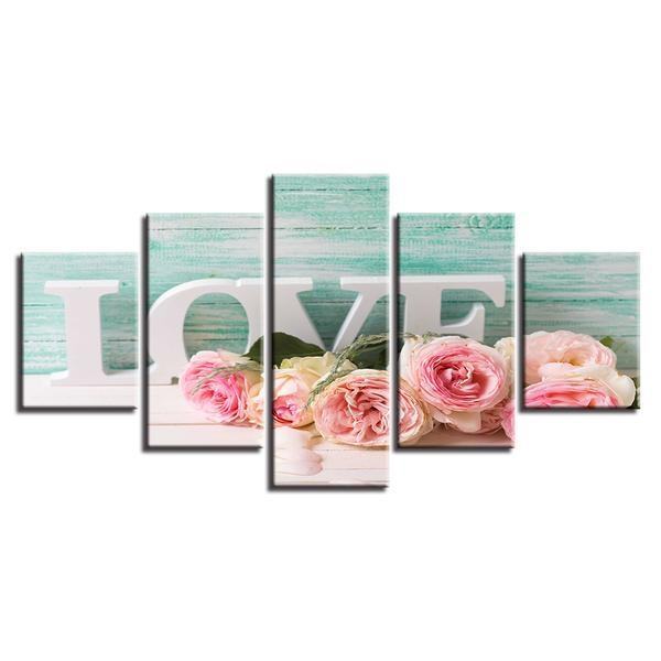 Roses And Letters Love Abstract Leinwandbilder Kunstdrucke  