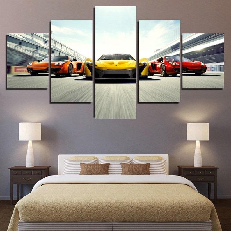 Roter Supercar Mclaren Senna Leinwandbilder Kunstdrucke Rahmen