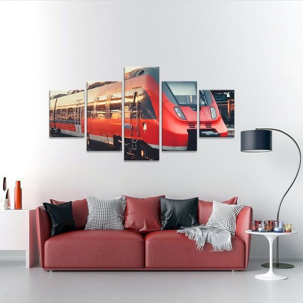 Roter Zug Leinwandbilder Kunstdrucke Rahmen