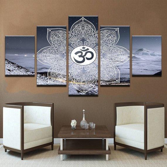 Sacred Om Mandala Religion Leinwandbilder Kunstdrucke Rahmen