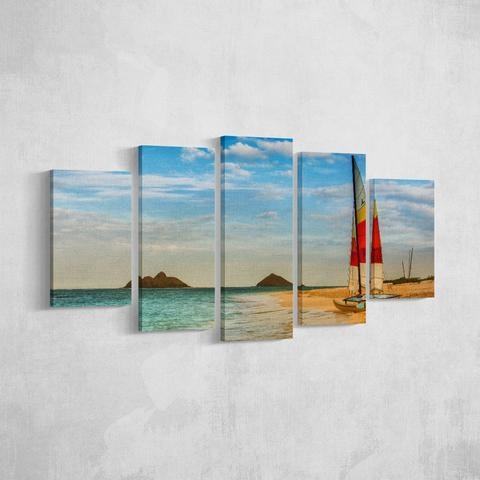 Sailboat On Shore Nature Leinwandbilder Kunstdrucke  