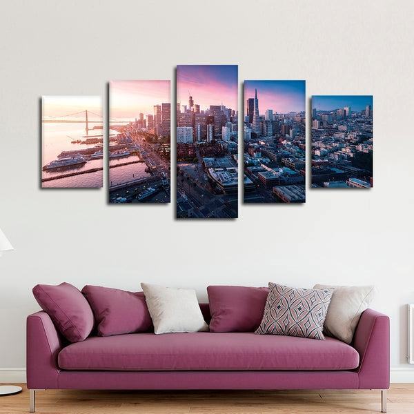 San Francisco Sonnenaufgang Leinwandbilder Kunstdrucke Rahmen