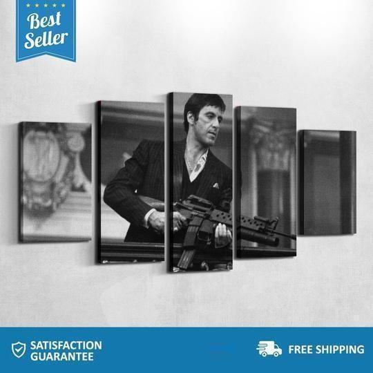 Scarface Tony Black And White Celebrity Leinwandbilder Kunstdrucke Rahmen