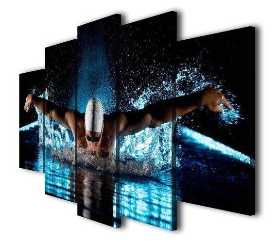 Schwimmbad Szenen - Sportliche Leinwandbilder Kunstdrucke