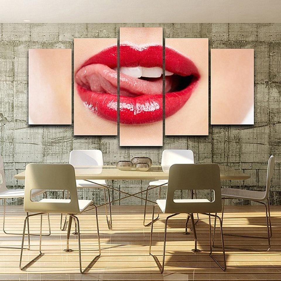 Sexy Rote Lippen Schnheit Leinwandbilder Kunstdrucke Rahmen