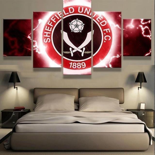 Sheffield United Thunder Logo Soccer Leinwandbilder Kunstdrucke Rahmen