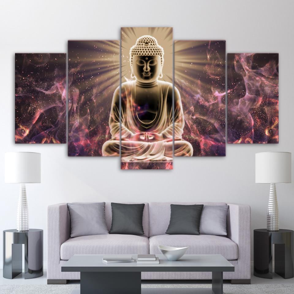 Shinning Buddha Statue Religon Leinwandbilder Kunstdrucke Rahmen