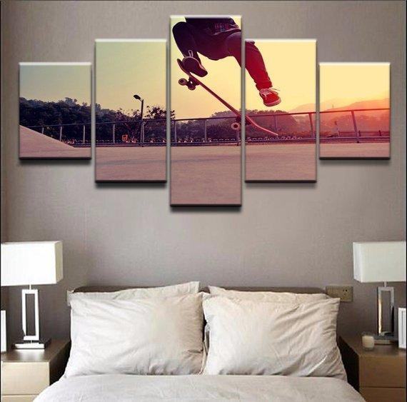 Skateboarding Into The Sunset Leinwandbild Kunstdrucke