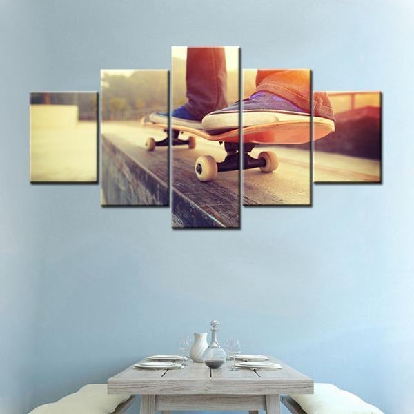 Skateboarding Trick Sport Leinwandbilder Kunstdrucke Rahmen