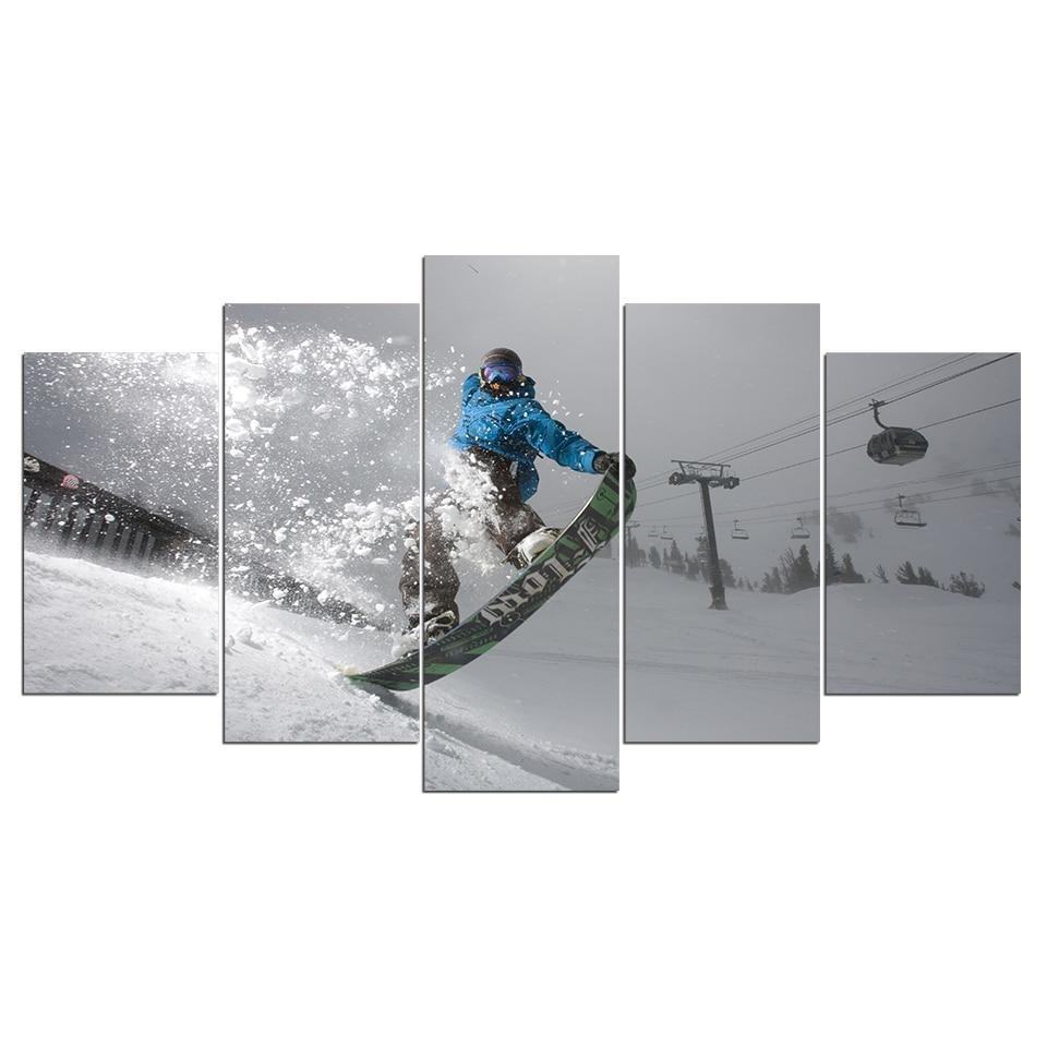 Skiing Leinwandbild Kunstdrucke