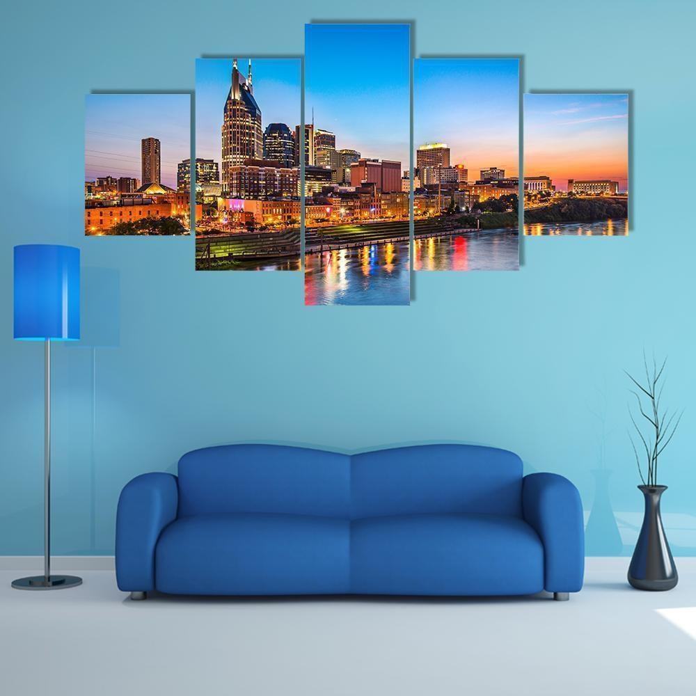 Skyline Of Downtown Nashville Nature Leinwandbilder Kunstdrucke  
