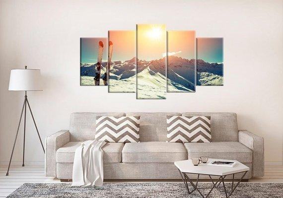 Snowboard Mountain Leinwandbild Kunstdrucke