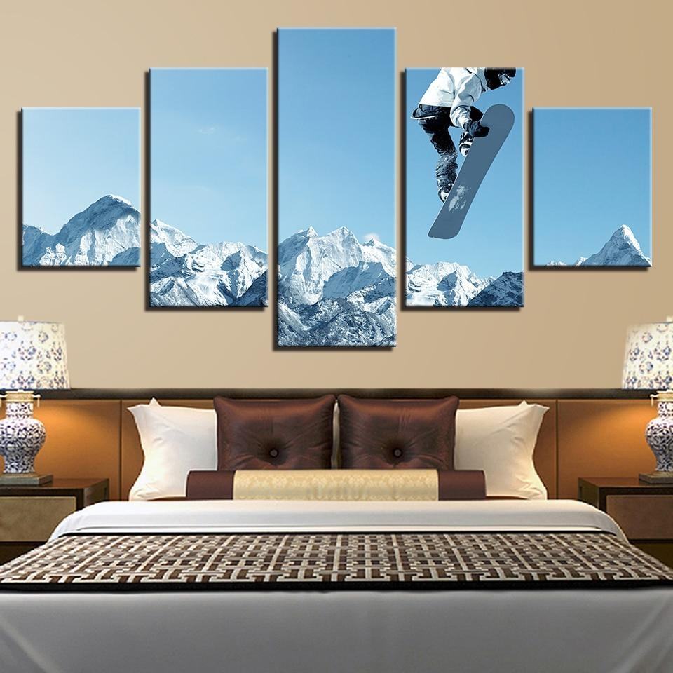 Snowmobiles Snow Landscape Leinwandbild Kunstdrucke