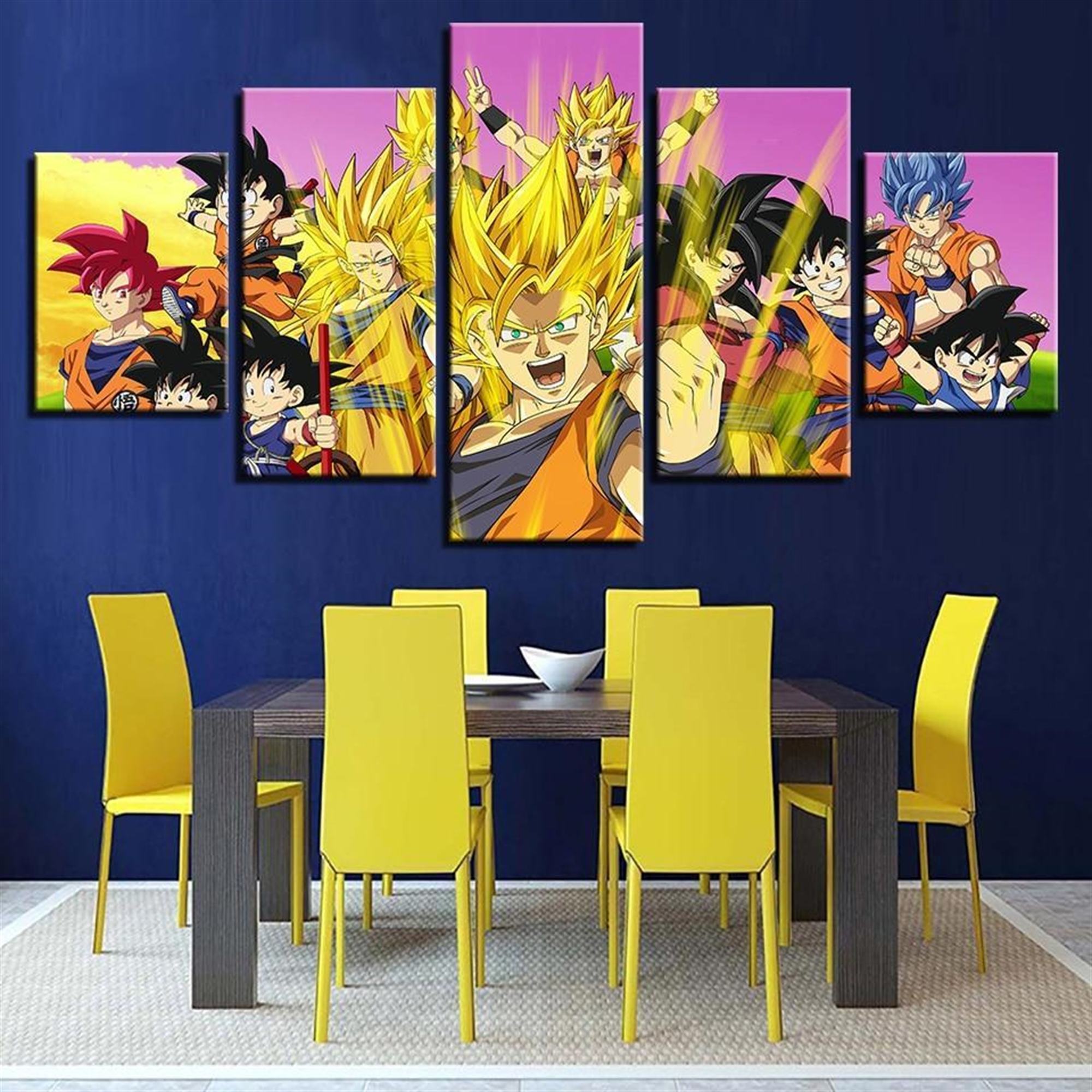 Son Goku Super Saiyan Dragon Ball Z: Anime Leinwandbilder Kunstdrucke Mit Rahmen
