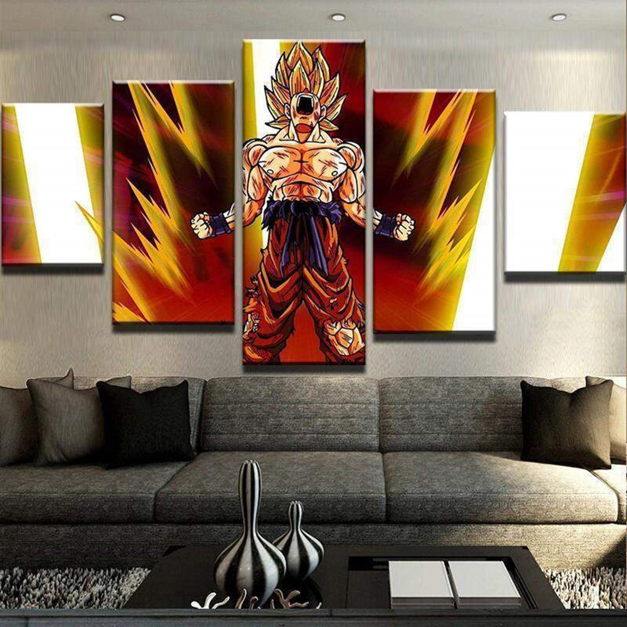 Son Goku Super Saiyan Dragon Ball Z: Anime Leinwandbilder Kunstdrucke Mit Rahmen