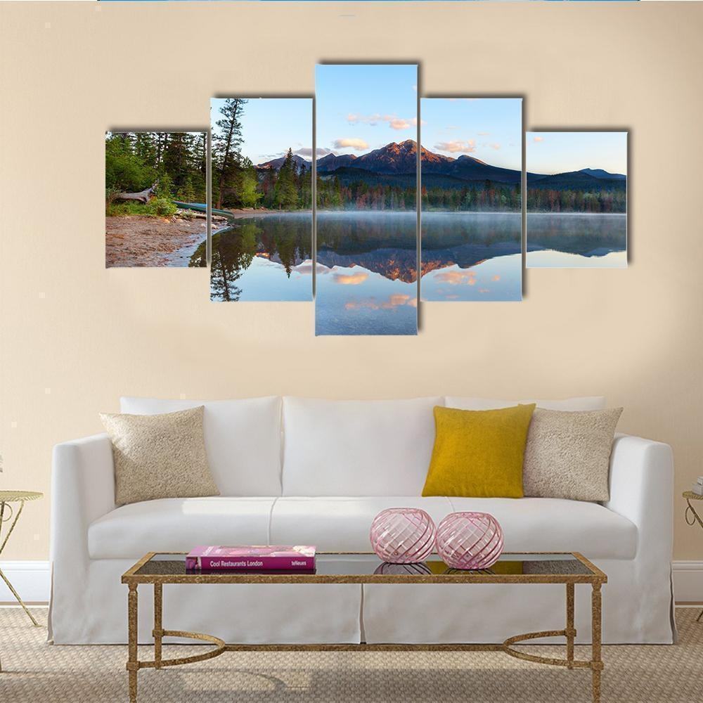 Sonnenaufgang Ber Pyramid Mountain Und Edith Lake Nature Leinwandbilder Kunstdrucke Rahmen