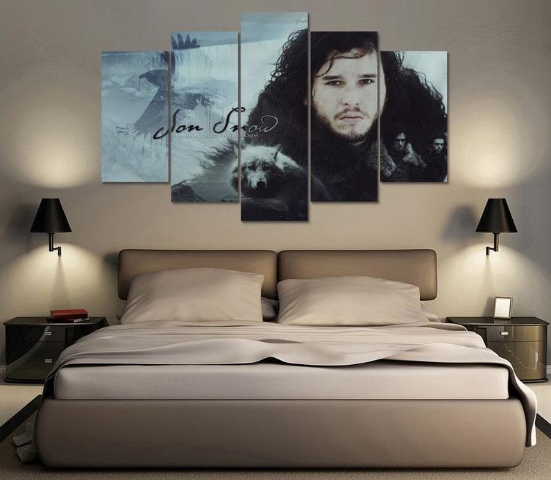 Spiel Der Throne Daenerys Targaryen Jon Snow Ned Stark Haus 4 Leinwandbilder Kunstdrucke Rahmen