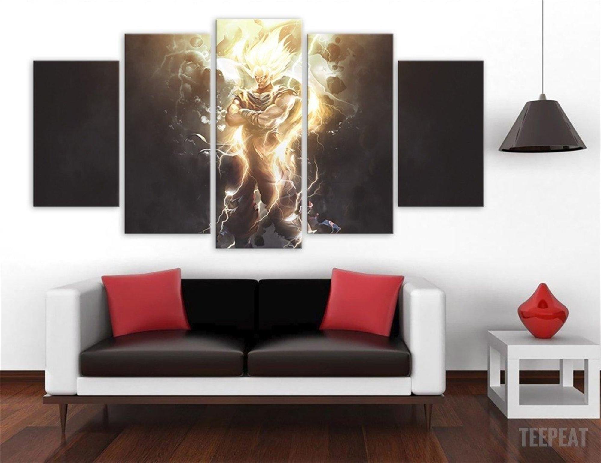 SSJ Son Goku: Anime Leinwandbilder Kunstdrucke Mit Rahmen