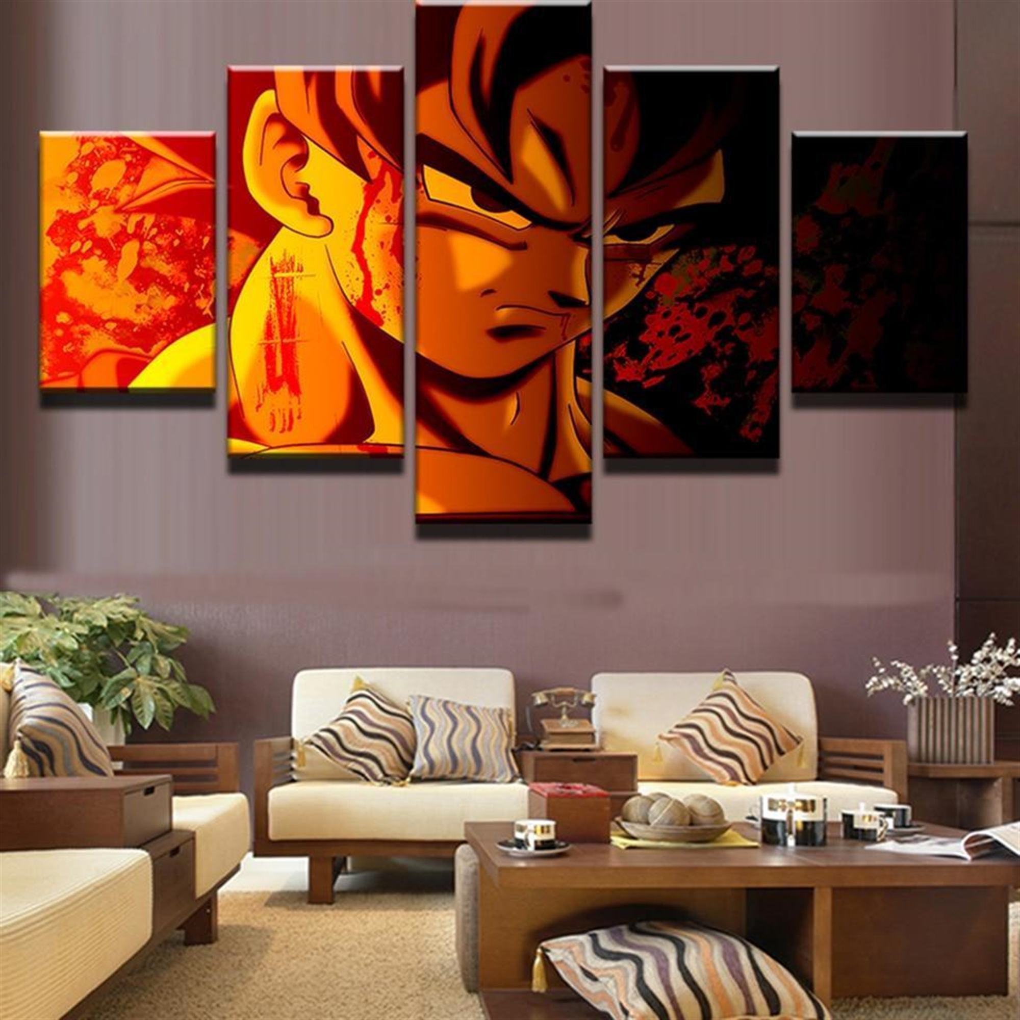 SSJ Son Goku: Anime Leinwandbilder Kunstdrucke Mit Rahmen