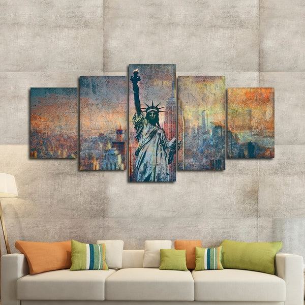 Strukturierte Freiheitsstatue Leinwandbilder Kunstdrucke Rahmen