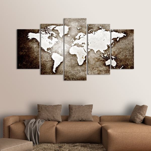 Strukturierte Grunge-weltkarte Leinwandbilder Kunstdrucke Rahmen