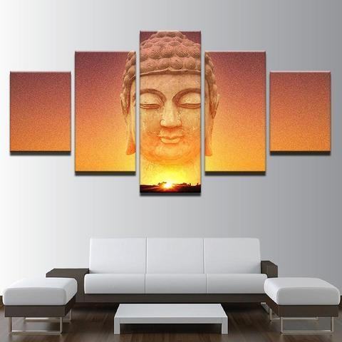 Sunrise Buddha Religion Leinwandbilder Kunstdrucke Rahmen