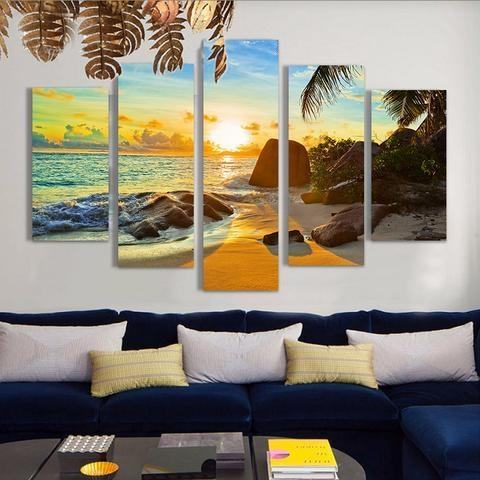 Sunset & Sunrise On Tropical Beach Nature Leinwandbilder Kunstdrucke  