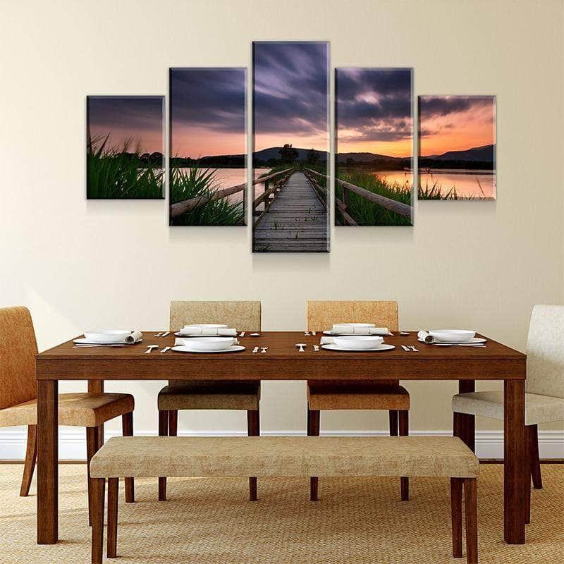 Sunset Bridge Leinwandbilder Kunstdrucke Rahmen