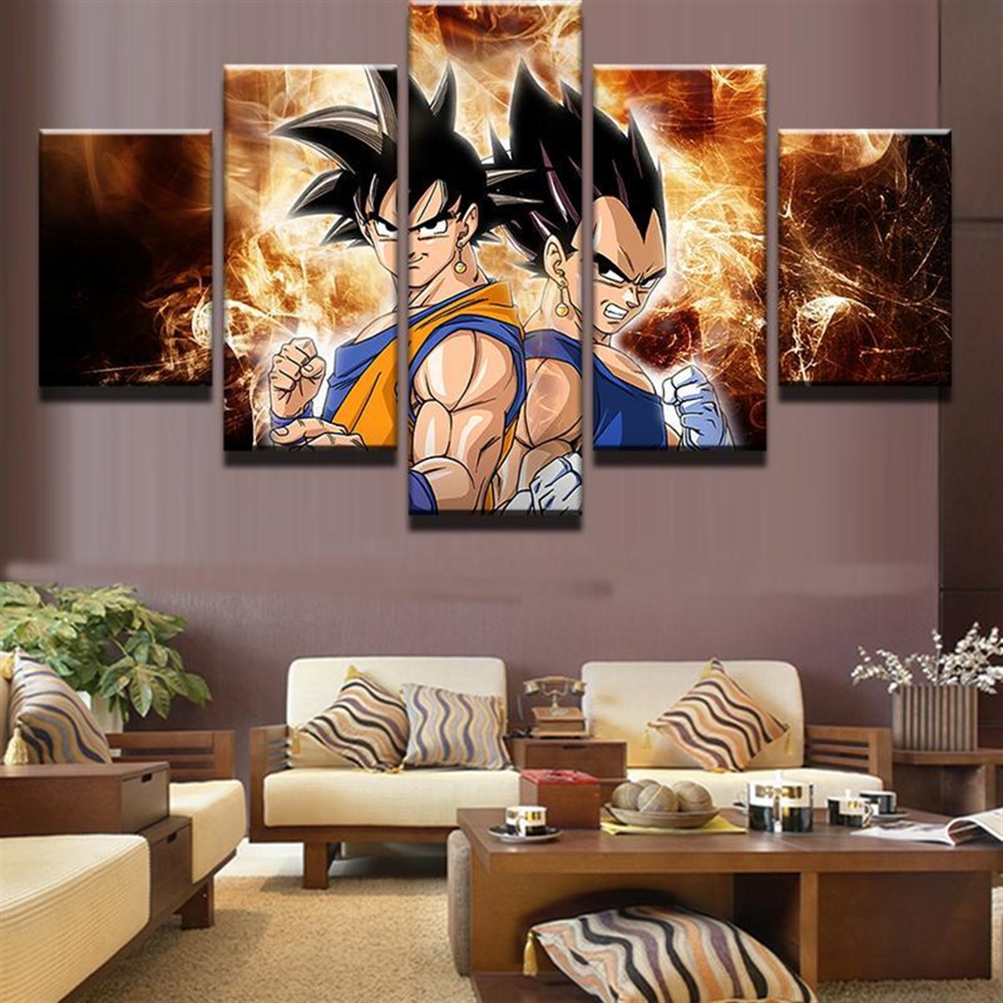 Super Saiyans Dragon Balls: Anime Leinwandbilder Kunstdrucke Mit Rahmen