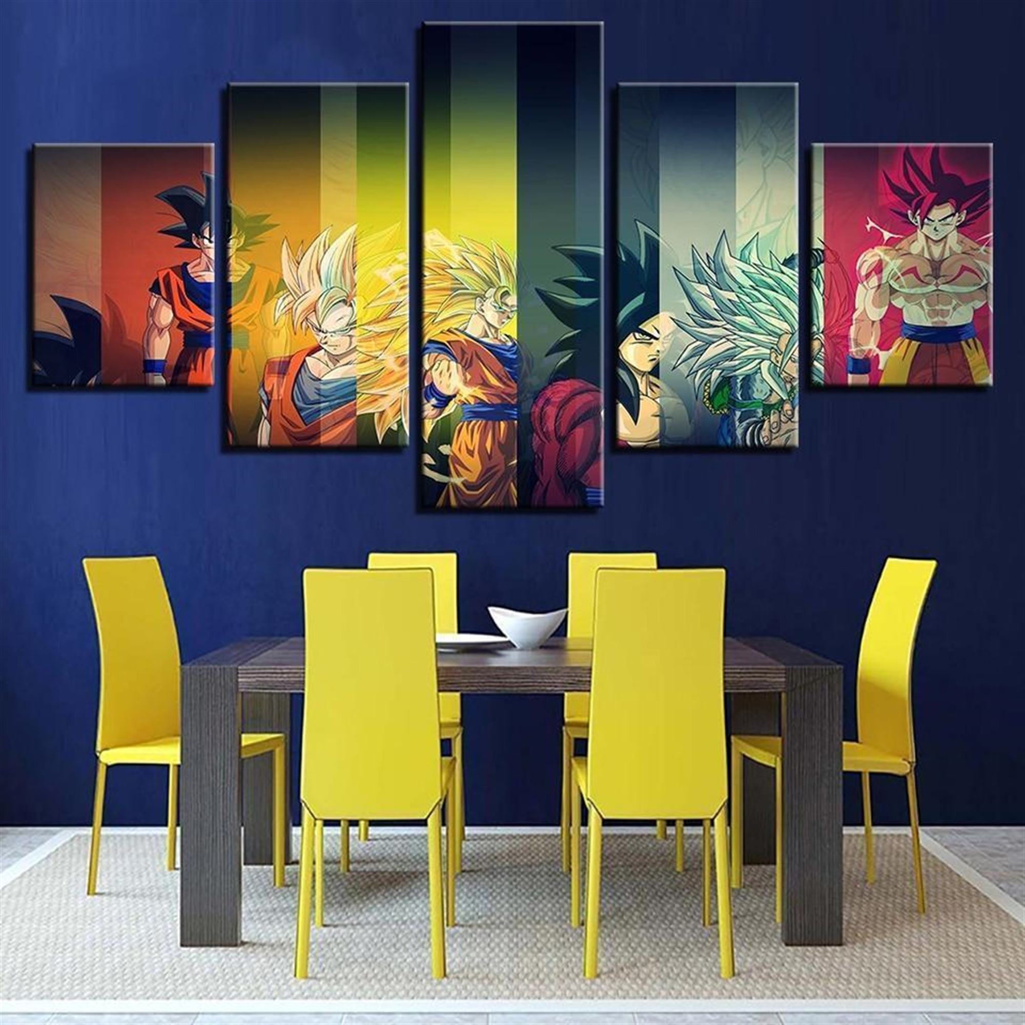 Super Saiyans Dragon Balls: Anime Leinwandbilder Kunstdrucke Mit Rahmen