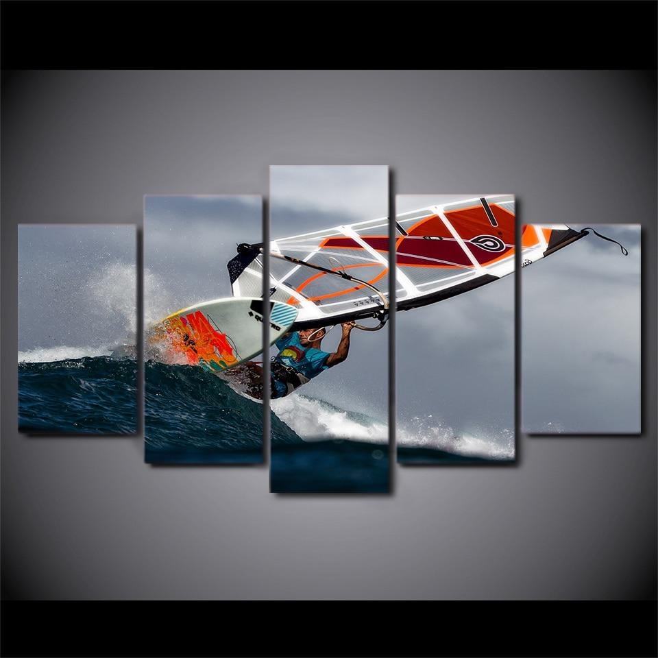 Surf Waves Group - Atemberaubende Sport Leinwandbilder Kunstdrucke
